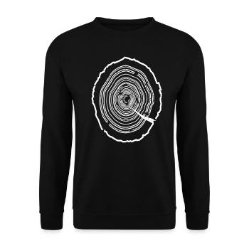 Wooden disc tree bark - Unisex Sweatshirt - black - Front - Alina (178cm) & Michal (187cm)