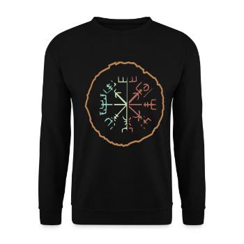Wikinger Symbol - Unisex Pullover - Schwarz - Vorne - Alina (178cm) & Michal (187cm)