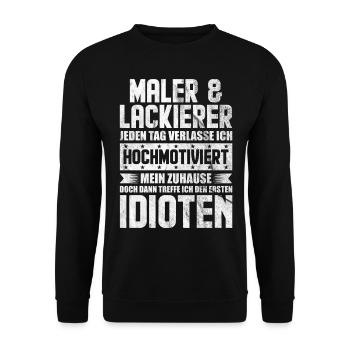 Maler - Unisex Pullover - Schwarz - Vorne - Alina (178cm) & Michal (187cm)