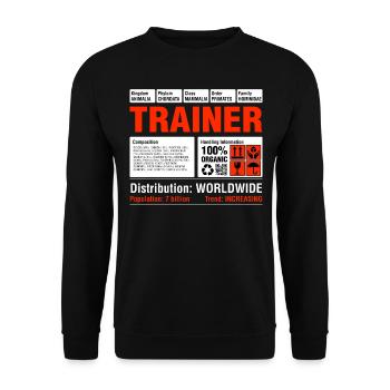 Funny Trainer Tee Shirt - Unisex Sweatshirt - black - Front - Alina (178cm) & Michal (187cm)