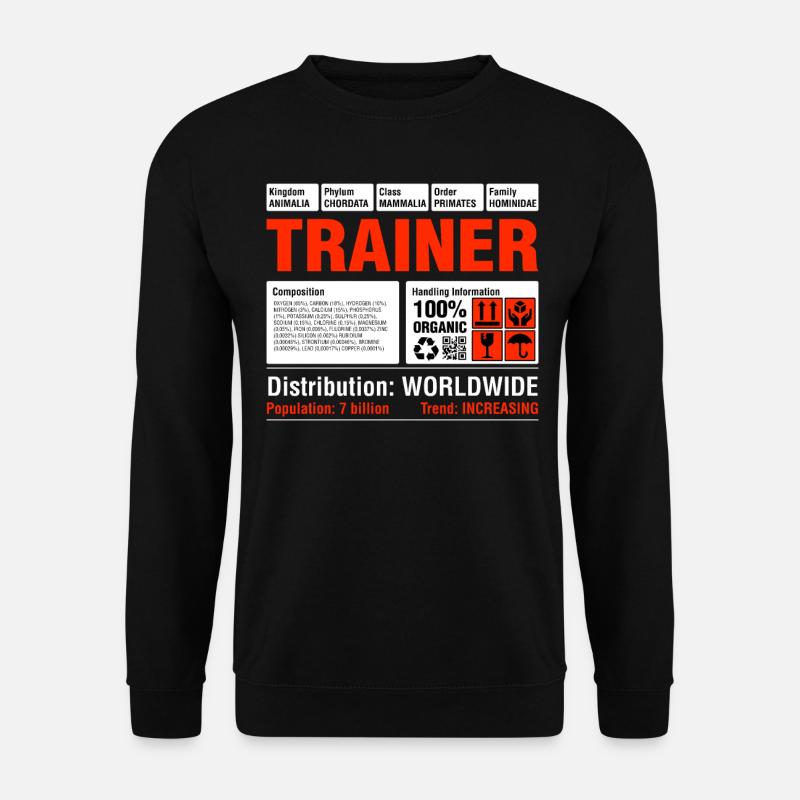 Funny Trainer Tee Shirt - Unisex Sweatshirt - black