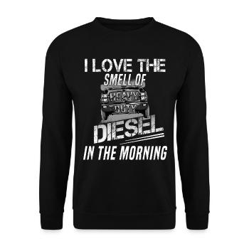 Diesel Pick-Up Transporter Pick Up Distressed - Unisex Pullover - Schwarz - Vorne - Alina (178cm) & Michal (187cm)