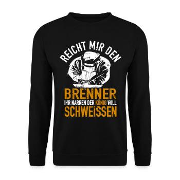 Schweißfachmann Schweißen WIG Schweißer Geschenk - Unisex Pullover - Schwarz - Vorne - Alina (178cm) & Michal (187cm)