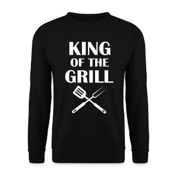 King of grill king gift birthday Father's Day - Unisex Sweatshirt - black - Front - Alina (178cm) & Michal (187cm)