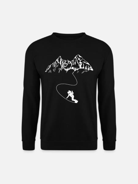 Mountain Snowboard driving Snow Slope - Unisex Sweatshirt - black