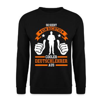 Deutschlehrer Germanistik Schullehrer - Unisex Pullover - Schwarz - Vorne - Alina (178cm) & Michal (187cm)