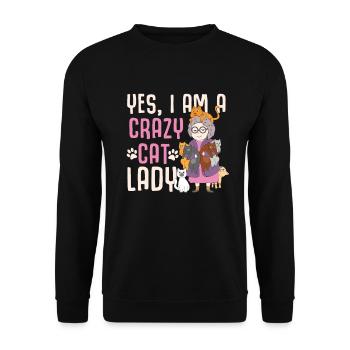 Yes, I am a crazy cat lady and my husband a crazy - Unisex Sweatshirt - black - Front - Alina (178cm) & Michal (187cm)