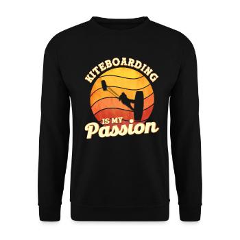 Kiteboarder Kiteboarding Kitesurfing - Unisex Sweatshirt - black - Front - Alina (178cm) & Michal (187cm)