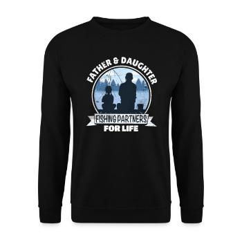 Le père et la fille pêche en cadeau pour la fête des pères - Sweat-shirt Unisexe - noir - Devant - Alina (178cm) & Michal (187cm)