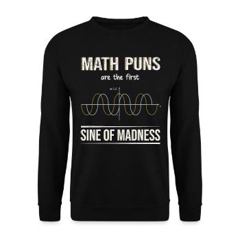 Mathematik Sinus Algebra Koordinatensystem Graph - Unisex Pullover - Schwarz - Vorne - Alina (178cm) & Michal (187cm)