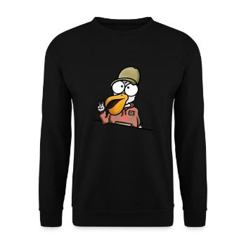 Pélican montre la paix - Sweat-shirt Unisexe - noir - Devant - Alina (178cm) & Michal (187cm)