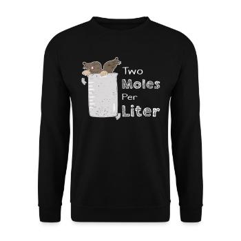 Labor Word Joke Pun Chemist Chemistry Mole Liter - Unisex Sweatshirt - black - Front - Alina (178cm) & Michal (187cm)