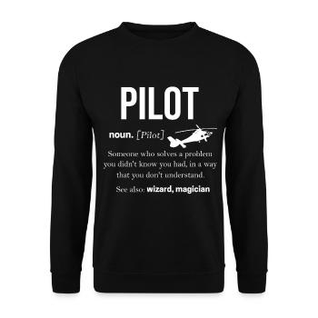 Pilote - Sweat-shirt Unisexe - noir - Devant - Alina (178cm) & Michal (187cm)