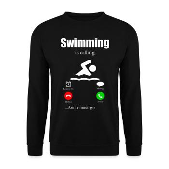 Swimming Diving Swimming Pool Pool Water Sea - Unisex Sweatshirt - black - Front - Alina (178cm) & Michal (187cm)