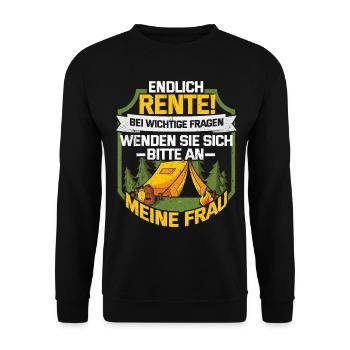 Rentner - Unisex Pullover - Schwarz - Vorne - Alina (178cm) & Michal (187cm)