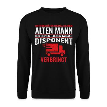 Disponent Mann Männer Geschenkidee - Unisex Pullover - Schwarz - Vorne - Alina (178cm) & Michal (187cm)