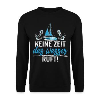 Segeln Segelboot Segler Geschenk - Unisex Pullover - Schwarz - Vorne - Alina (178cm) & Michal (187cm)
