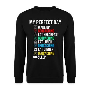 Geocacher Sport Outdoor Geocaching Geocache - Unisex Sweatshirt - black - Front - Alina (178cm) & Michal (187cm)