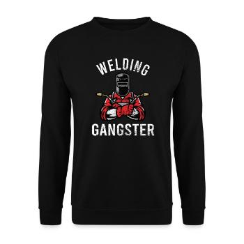 Schweißen Vintage - Unisex Pullover - Schwarz - Vorne - Alina (178cm) & Michal (187cm)