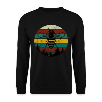 Bienen Imker Retro Vintage Insekt Wespe Geschenk - Unisex Pullover - Schwarz - Vorne - Alina (178cm) & Michal (187cm)