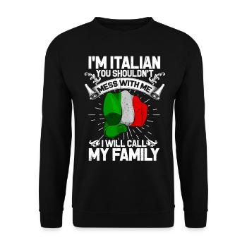 Italy - Unisex Sweatshirt - black - Front - Alina (178cm) & Michal (187cm)