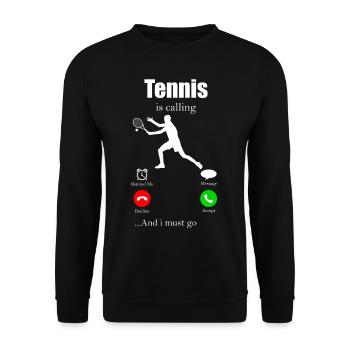 Tennis Tennisball Sport Topspin Wimbledon Avantage - Sweat-shirt Unisexe - noir - Devant - Alina (178cm) & Michal (187cm)