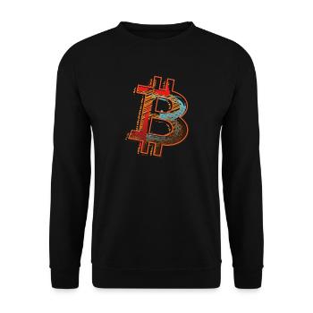 Bitcoin BTC und Crypto Design - Unisex Pullover - Schwarz - Vorne - Alina (178cm) & Michal (187cm)