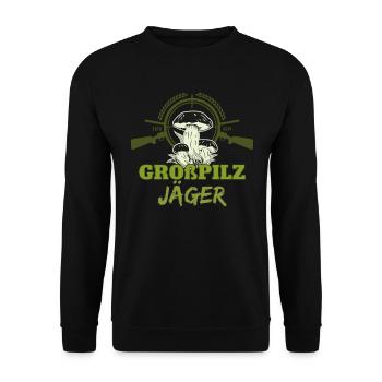 Pilze sammeln Schwammerl suchen | für Pilzsammler - Unisex Pullover - Schwarz - Vorne - Alina (178cm) & Michal (187cm)