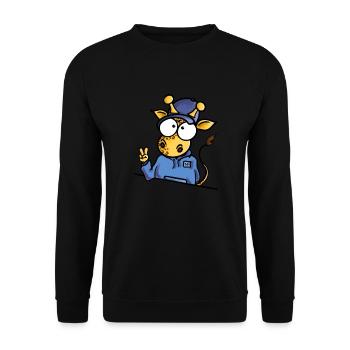 Girafe avec Cap Peace - Sweat-shirt Unisexe - noir - Devant - Alina (178cm) & Michal (187cm)