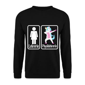 Physiklehrerin Physikerin - Unisex Pullover - Schwarz - Vorne - Alina (178cm) & Michal (187cm)
