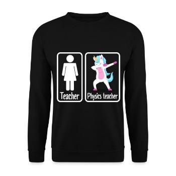 Physics teacher Physicist - Unisex Sweatshirt - black - Front - Alina (178cm) & Michal (187cm)