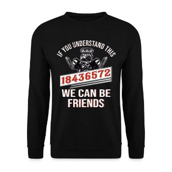 V8 Motor Auto Fan Auto Mechaniker distressed - Unisex Pullover - Schwarz - Vorne - Alina (178cm) & Michal (187cm)