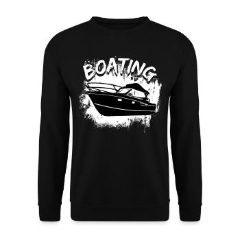 Boat Regatta . Motorboat motor yacht . Yacht Sailing - Unisex Sweatshirt - black - Front - Alina (178cm) & Michal (187cm)
