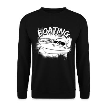 Boat Regatta . Motorboat motor yacht . Yacht Sailing - Unisex Sweatshirt - black - Front - Alina (178cm) & Michal (187cm)
