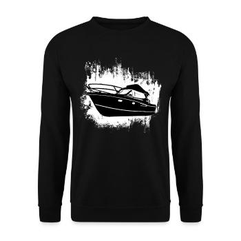 Boat Regatta . Motorboat motor yacht . Yacht Sailing - Unisex Sweatshirt - black - Front - Alina (178cm) & Michal (187cm)