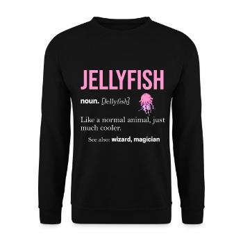 Jellyfish Meduse Comb jellyfish Ocean Cnidaria Jellyfish - Unisex Sweatshirt - black - Front - Alina (178cm) & Michal (187cm)
