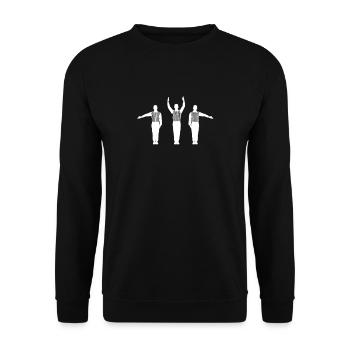 Football Schiedsrichter Pfeife Touchdown - Unisex Pullover - Schwarz - Vorne - Alina (178cm) & Michal (187cm)
