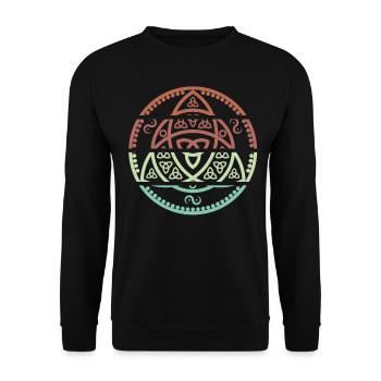 Viking Symbol, Vintage - Unisex Pullover - Schwarz - Vorne - Alina (178cm) & Michal (187cm)