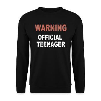 Warning Official Teenager - Unisex Pullover - Schwarz - Vorne - Alina (178cm) & Michal (187cm)