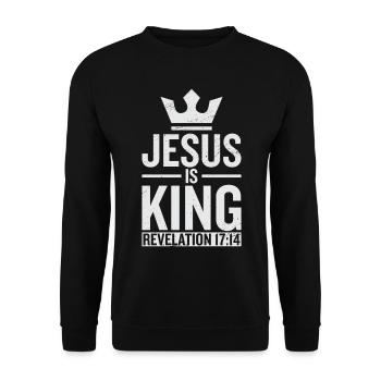 Jesus Is King Revelation 17:14 - Unisex Sweatshirt - black - Front - Alina (178cm) & Michal (187cm)