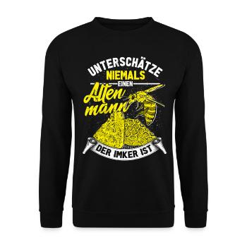 Imker Retner Opa Geschenk Biene Nektar Honig Wespe - Unisex Pullover - Schwarz - Vorne - Alina (178cm) & Michal (187cm)