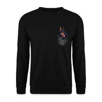 Pocket Doberman Amoureux de chien - Sweat-shirt Unisexe - noir - Devant - Alina (178cm) & Michal (187cm)
