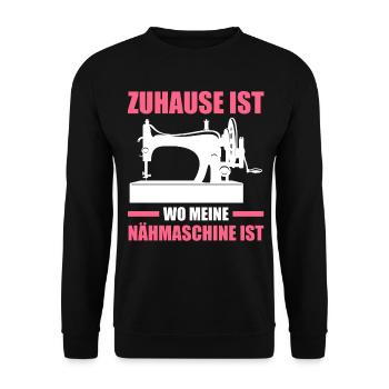 Näherin Nähmaschine Schneiderei - Unisex Pullover - Schwarz - Vorne - Alina (178cm) & Michal (187cm)