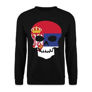 Serbia Skull - Serbia - Unisex Sweatshirt - black - Front - Alina (178cm) & Michal (187cm)