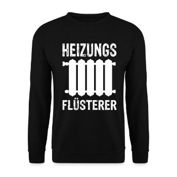 Heizung Flüsterer - Unisex Pullover - Schwarz - Vorne - Alina (178cm) & Michal (187cm)