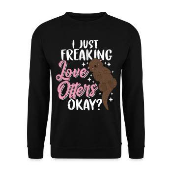 Loutres - Sweat-shirt Unisexe - noir - Devant - Alina (178cm) & Michal (187cm)