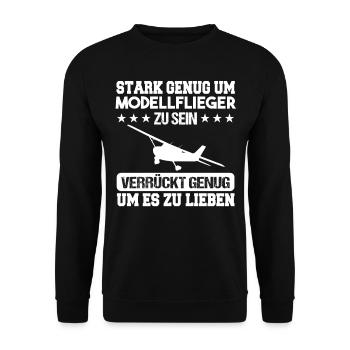 Pilot Modellflieger Modellflug - Unisex Pullover - Schwarz - Vorne - Alina (178cm) & Michal (187cm)