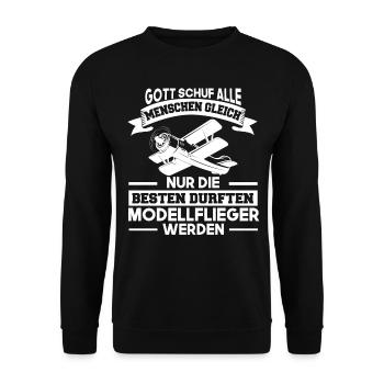Modellfliegen Modellbau Modellflug - Unisex Pullover - Schwarz - Vorne - Alina (178cm) & Michal (187cm)