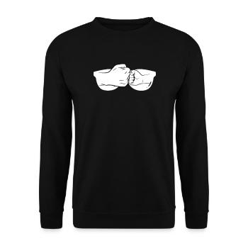 Sonnenbrille Vater Sohn Vatertag Geschenk - Unisex Pullover - Schwarz - Vorne - Alina (178cm) & Michal (187cm)