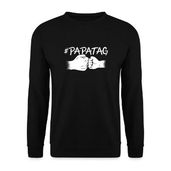 Hashtag Papatag Vatertag Geschenk bester Vater - Unisex Pullover - Schwarz - Vorne - Alina (178cm) & Michal (187cm)